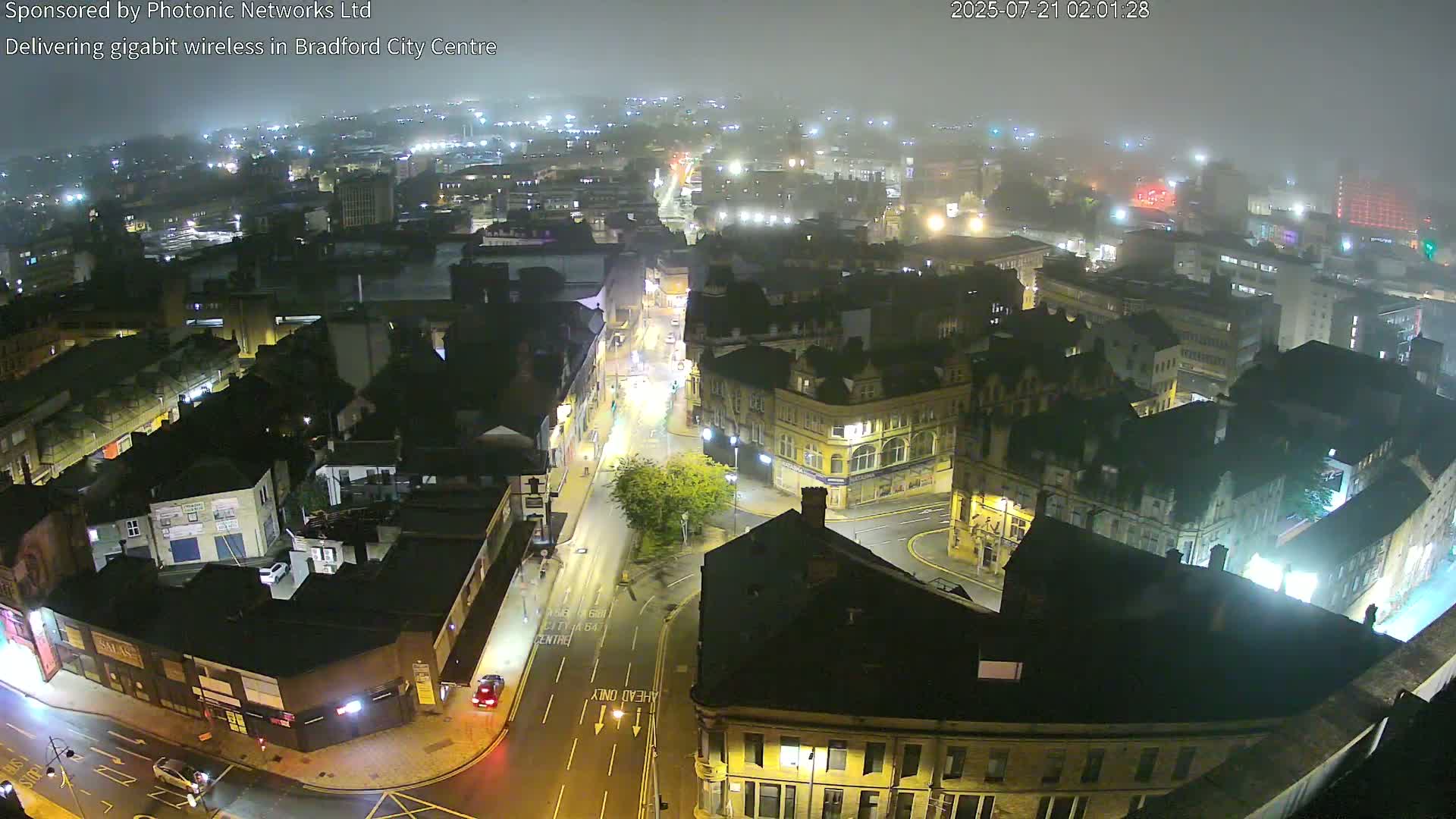 Bradford City Skyline Live Cam - Bradford, West Yorkshire, Yorkshire and the Humber, England, United Kingdom