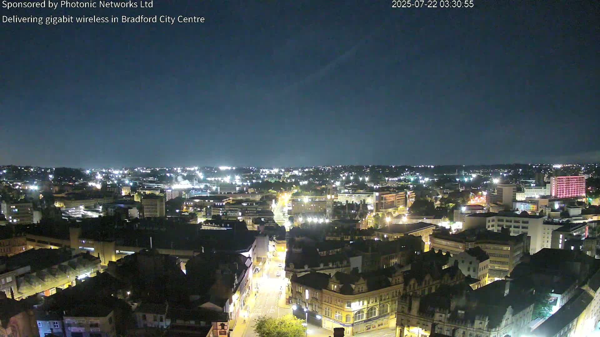Bradford City Skyline Live Cam - Bradford, West Yorkshire, Yorkshire and the Humber, England, United Kingdom