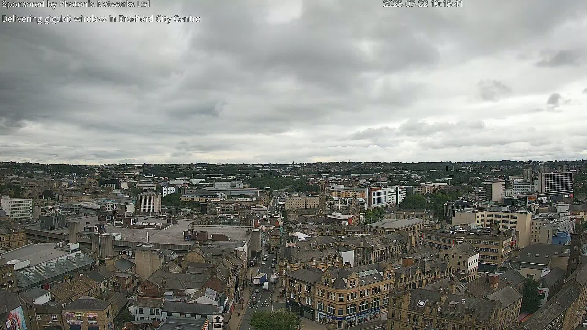 Bradford City Skyline Live Cam - Bradford, West Yorkshire, Yorkshire and the Humber, England, United Kingdom