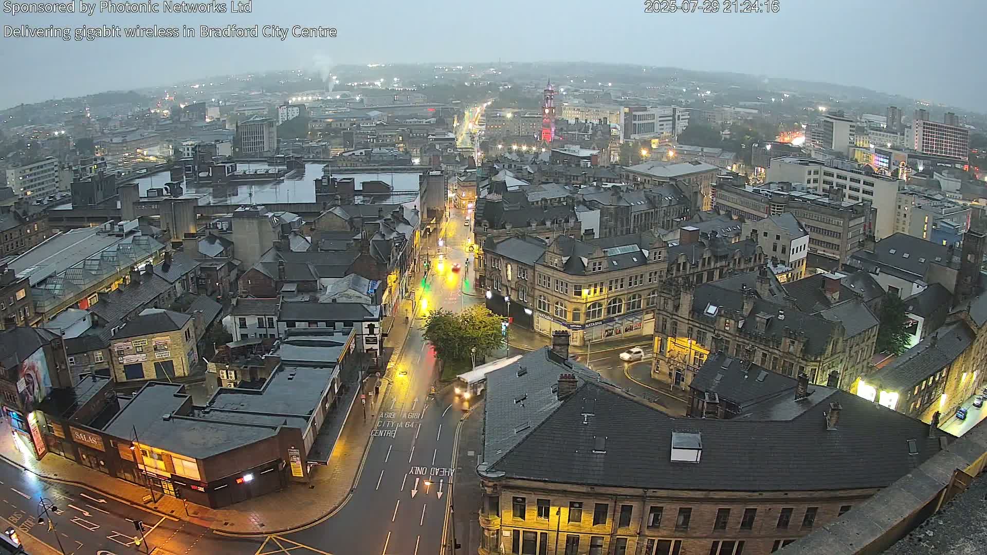 Bradford City Skyline Live Cam - Bradford, West Yorkshire, Yorkshire and the Humber, England, United Kingdom