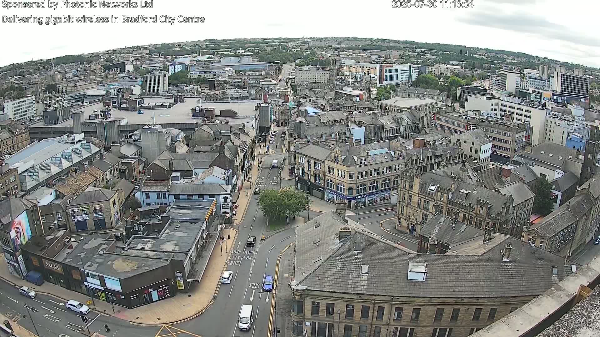 Bradford City Skyline Live Cam - Bradford, West Yorkshire, Yorkshire and the Humber, England, United Kingdom