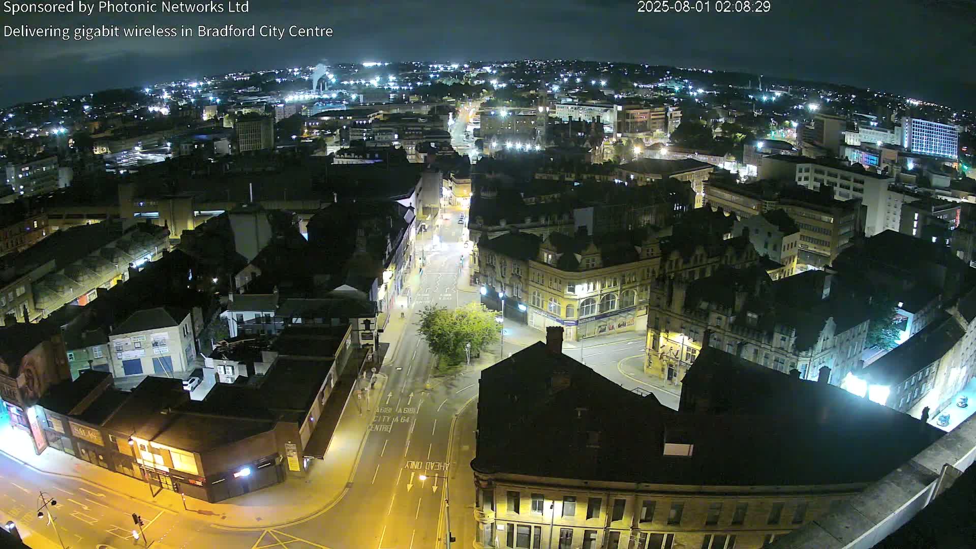 Bradford City Skyline Live Cam - Bradford, West Yorkshire, Yorkshire and the Humber, England, United Kingdom