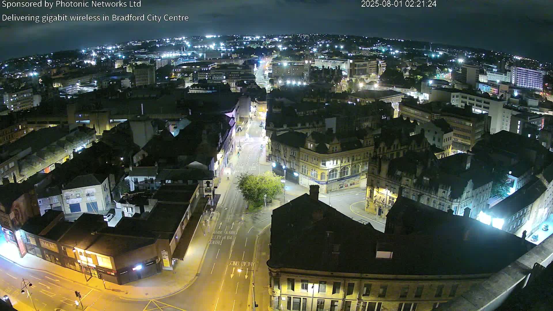 Bradford City Skyline Live Cam - Bradford, West Yorkshire, Yorkshire and the Humber, England, United Kingdom