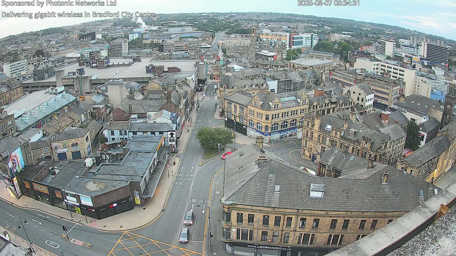 Bradford City Skyline Live Cam - Bradford, West Yorkshire, Yorkshire and the Humber, England, United Kingdom