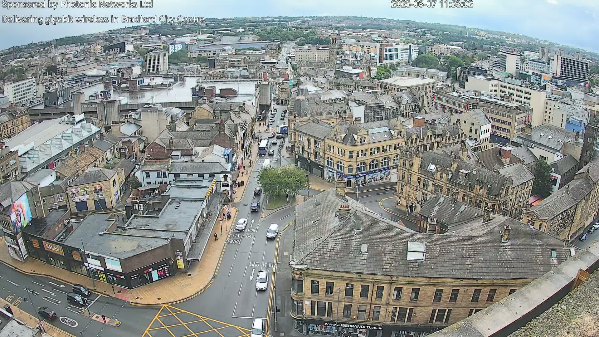 Bradford City Skyline Live Cam - Bradford, West Yorkshire, Yorkshire and the Humber, England, United Kingdom