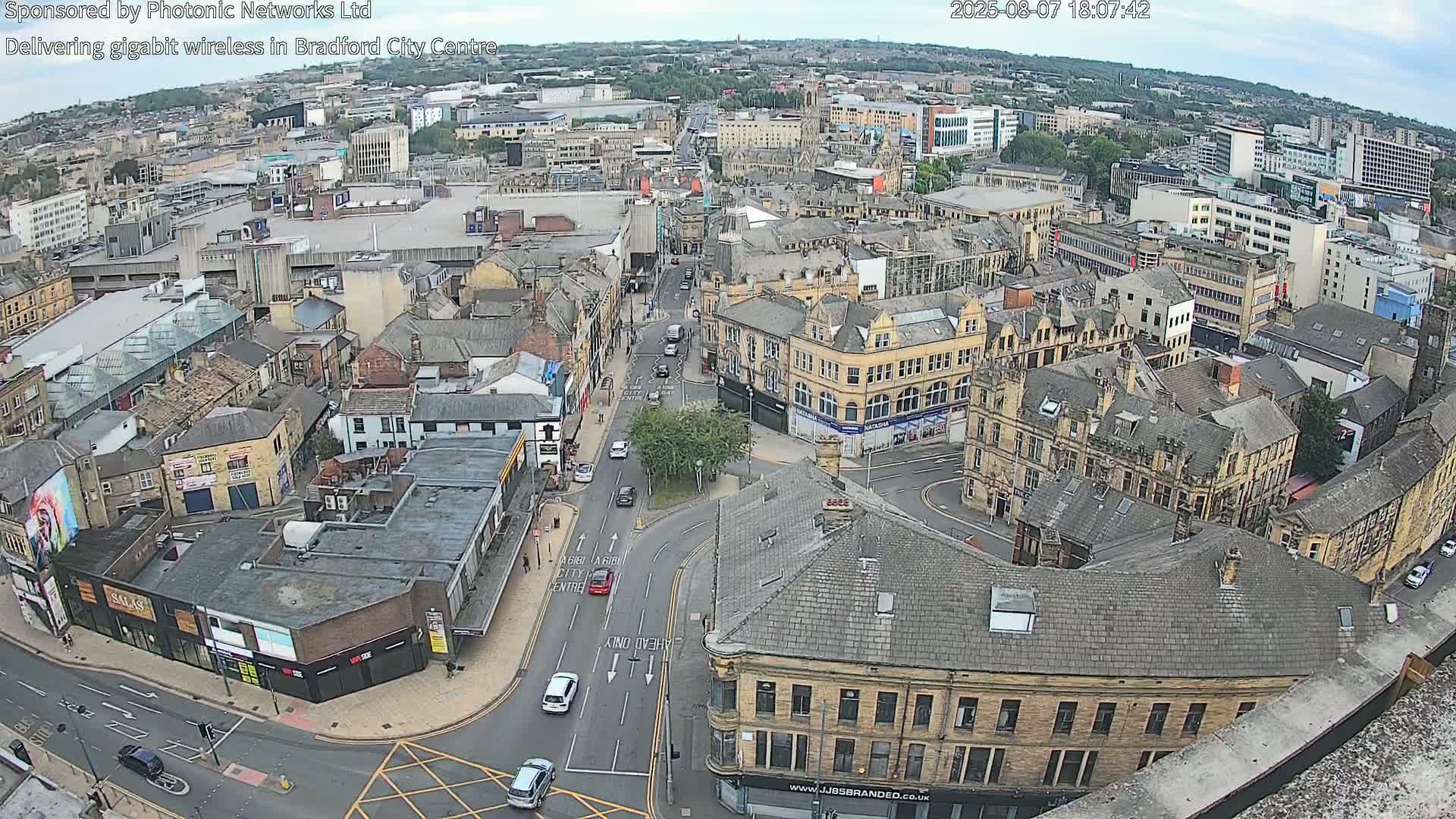 Bradford City Skyline Live Cam - Bradford, West Yorkshire, Yorkshire and the Humber, England, United Kingdom