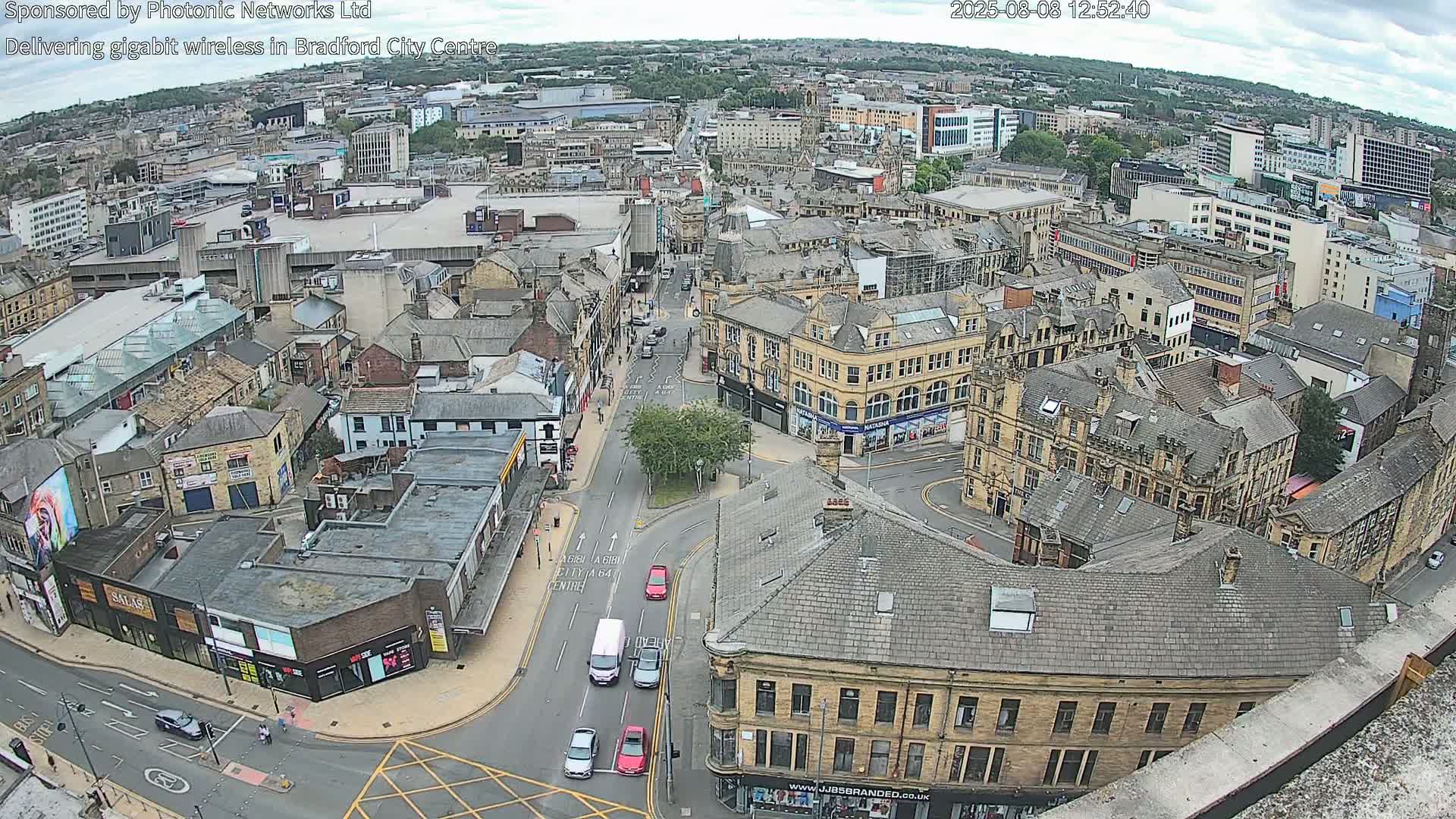 Bradford City Skyline Live Cam - Bradford, West Yorkshire, Yorkshire and the Humber, England, United Kingdom