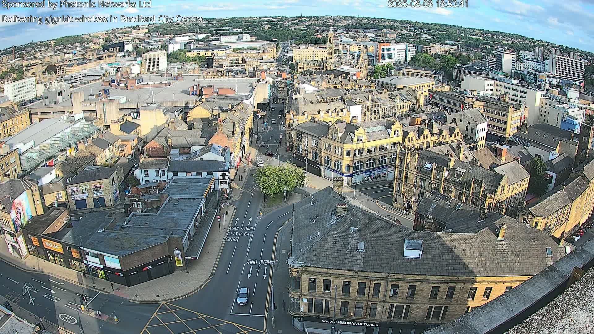 Bradford City Skyline Live Cam - Bradford, West Yorkshire, Yorkshire and the Humber, England, United Kingdom