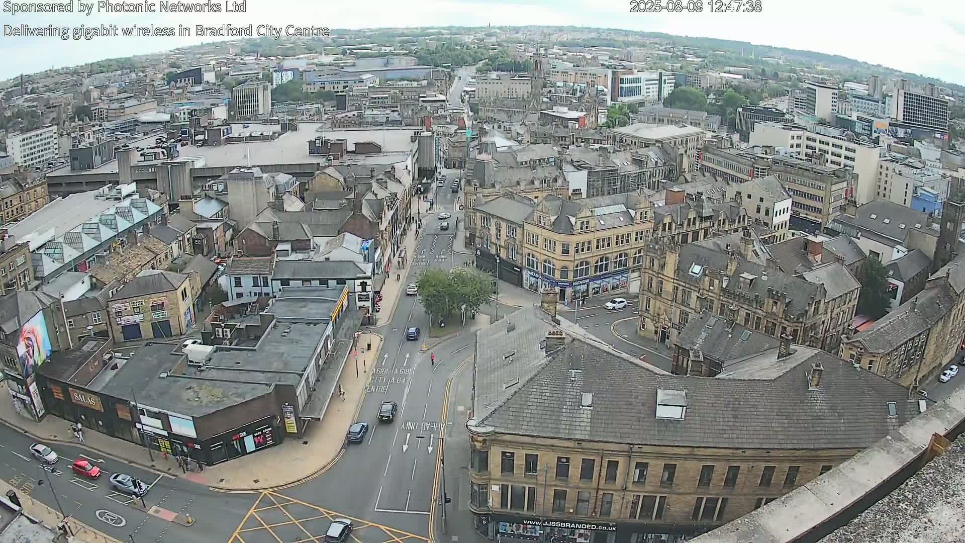 Bradford City Skyline Live Cam - Bradford, West Yorkshire, Yorkshire and the Humber, England, United Kingdom