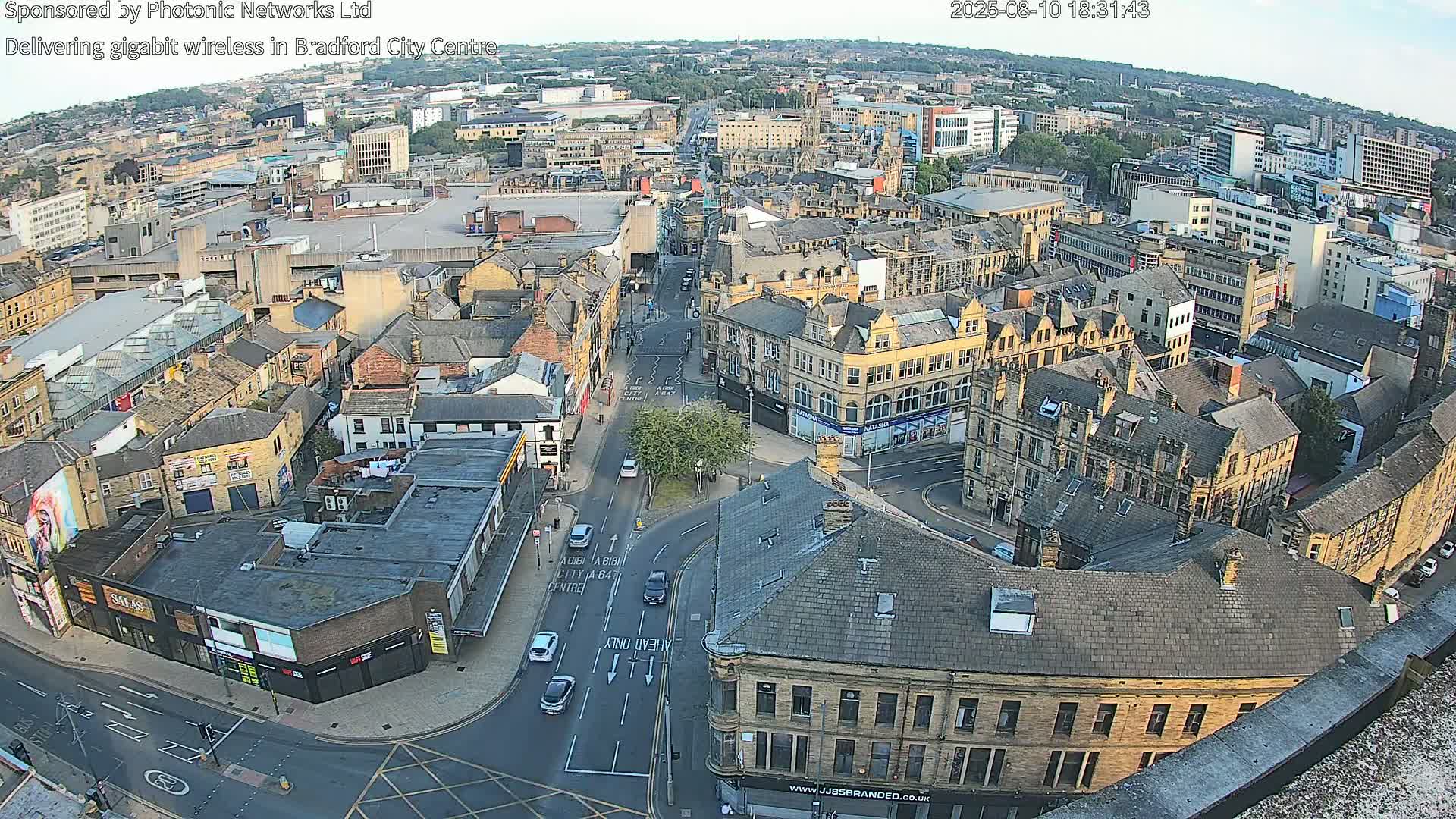 Bradford City Skyline Live Cam - Bradford, West Yorkshire, Yorkshire and the Humber, England, United Kingdom