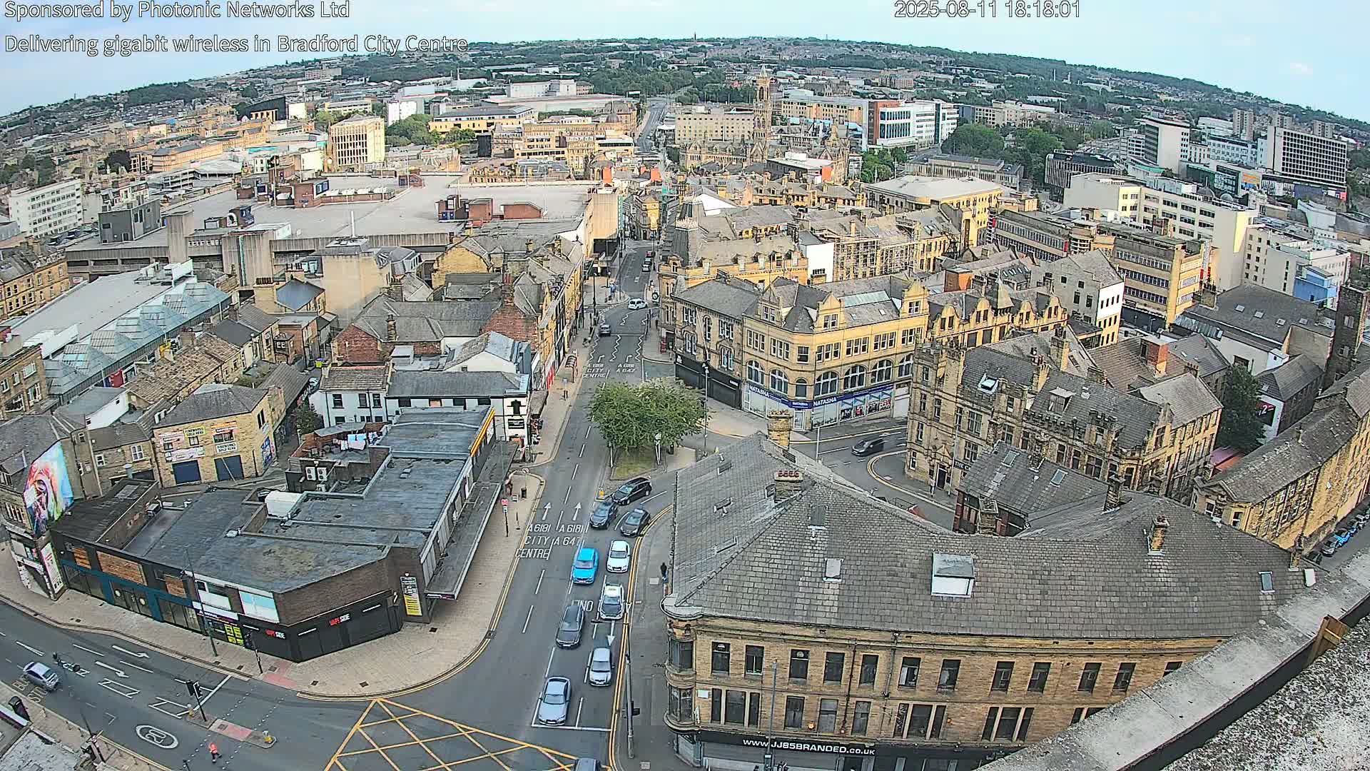 Bradford City Skyline Live Cam - Bradford, West Yorkshire, Yorkshire and the Humber, England, United Kingdom
