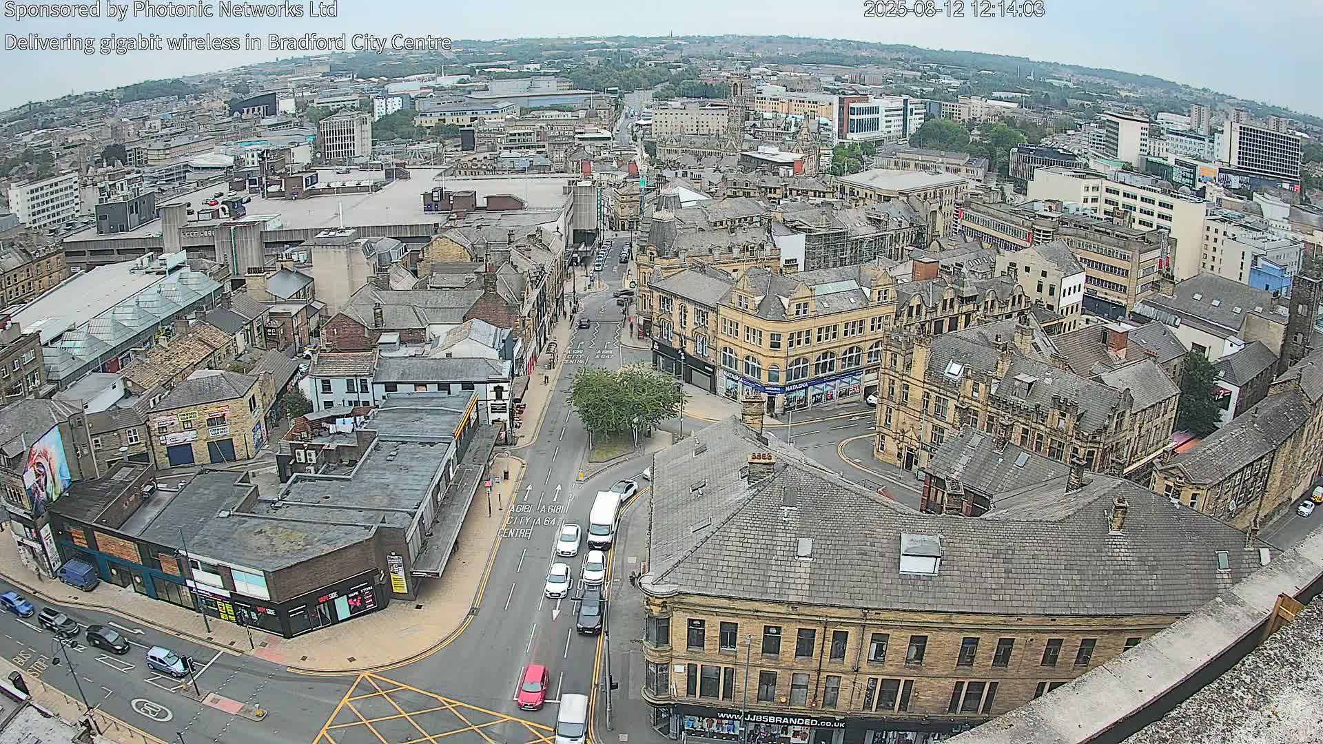 Bradford City Skyline Live Cam - Bradford, West Yorkshire, Yorkshire and the Humber, England, United Kingdom