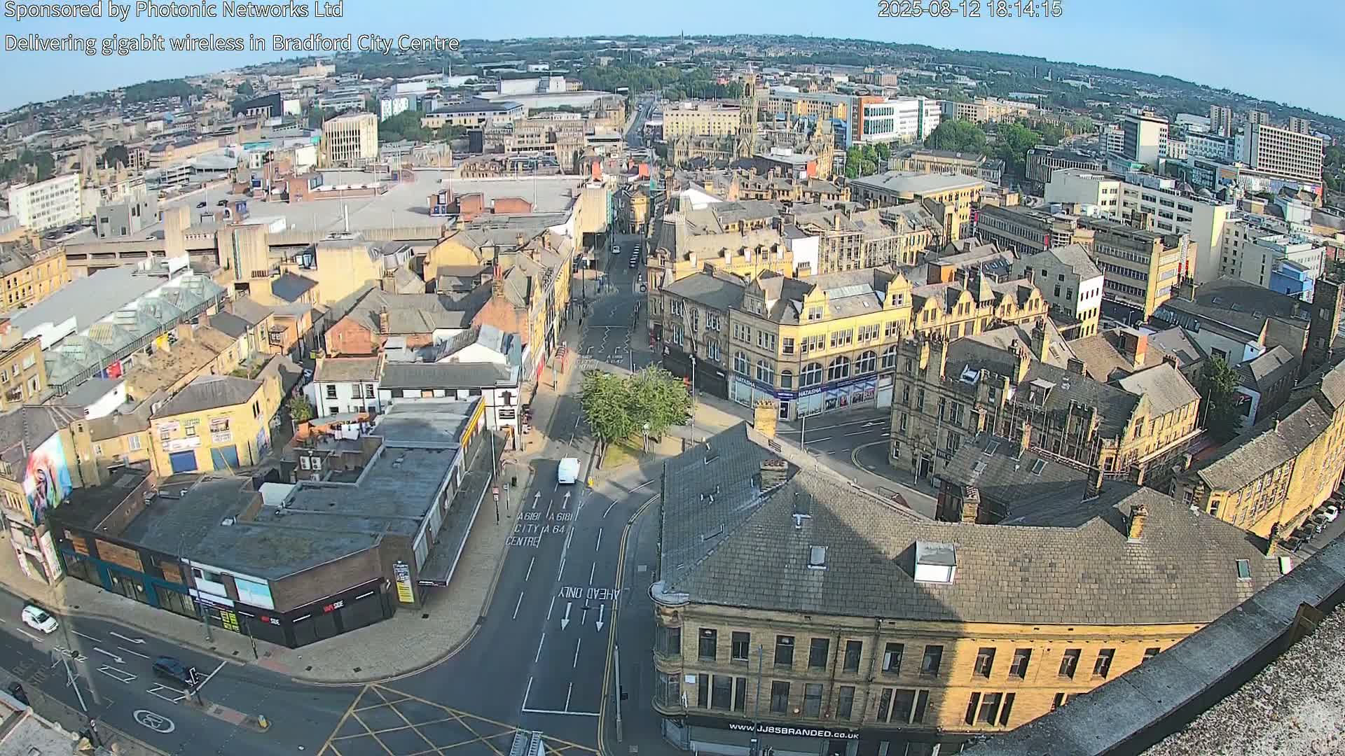 Bradford City Skyline Live Cam - Bradford, West Yorkshire, Yorkshire and the Humber, England, United Kingdom