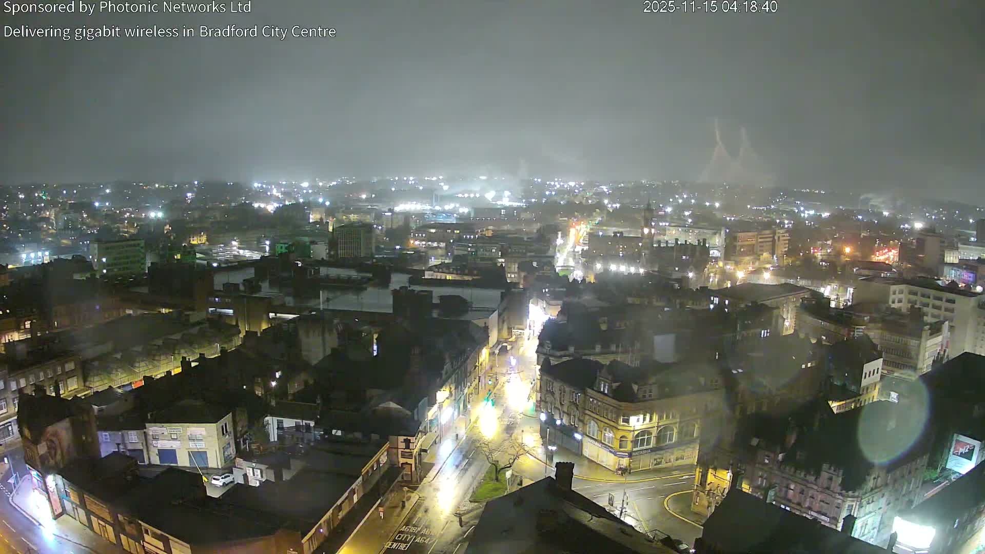 Bradford City Skyline Live Cam - Bradford, West Yorkshire, Yorkshire and the Humber, England, United Kingdom
