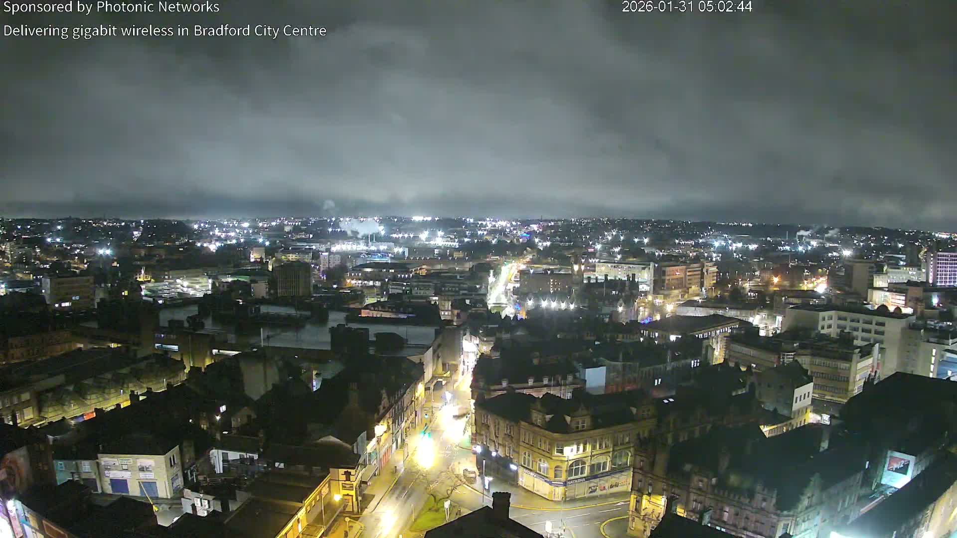 Bradford City Skyline Live Cam - Bradford, West Yorkshire, Yorkshire and the Humber, England, United Kingdom