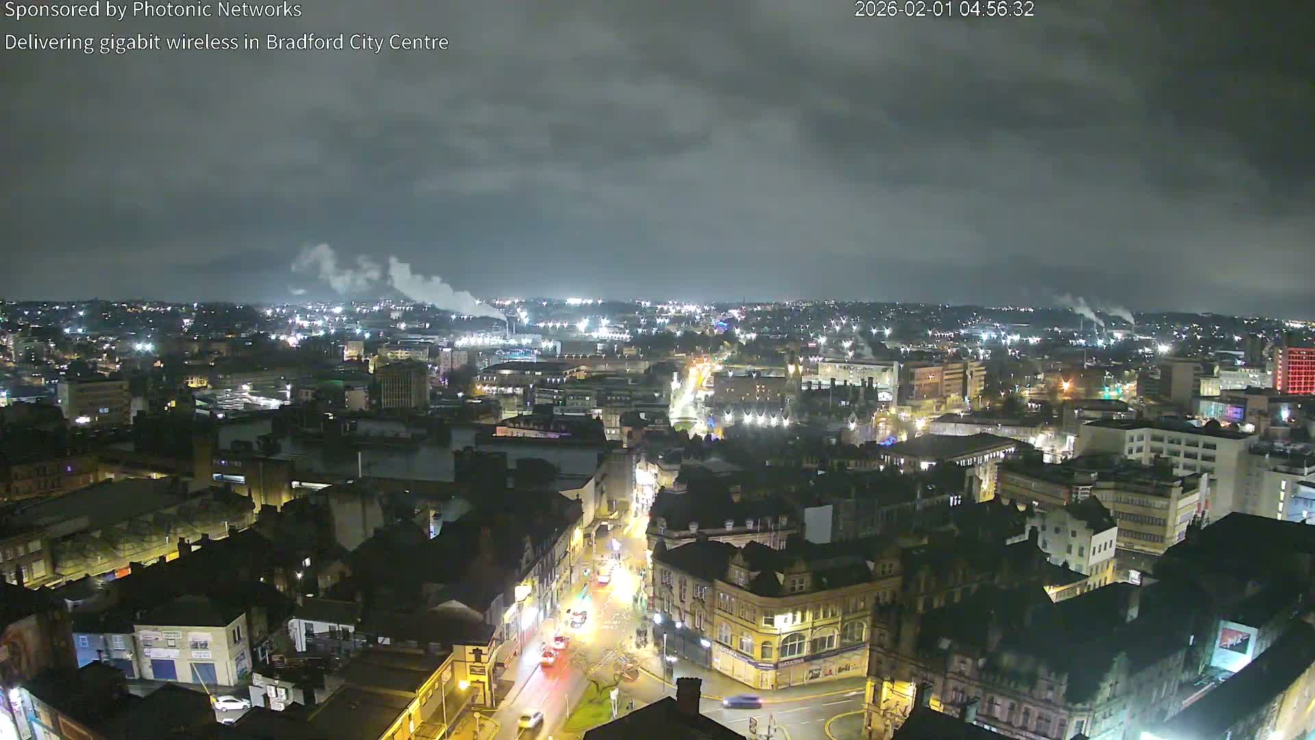 Bradford City Skyline Live Cam - Bradford, West Yorkshire, Yorkshire and the Humber, England, United Kingdom