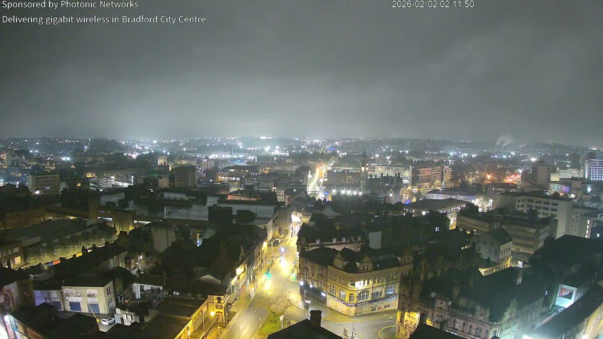 Bradford City Skyline Live Cam - Bradford, West Yorkshire, Yorkshire and the Humber, England, United Kingdom