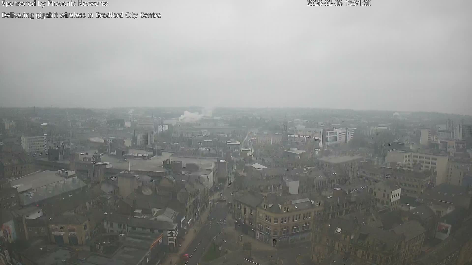 Bradford City Skyline Live Cam - Bradford, West Yorkshire, Yorkshire and the Humber, England, United Kingdom