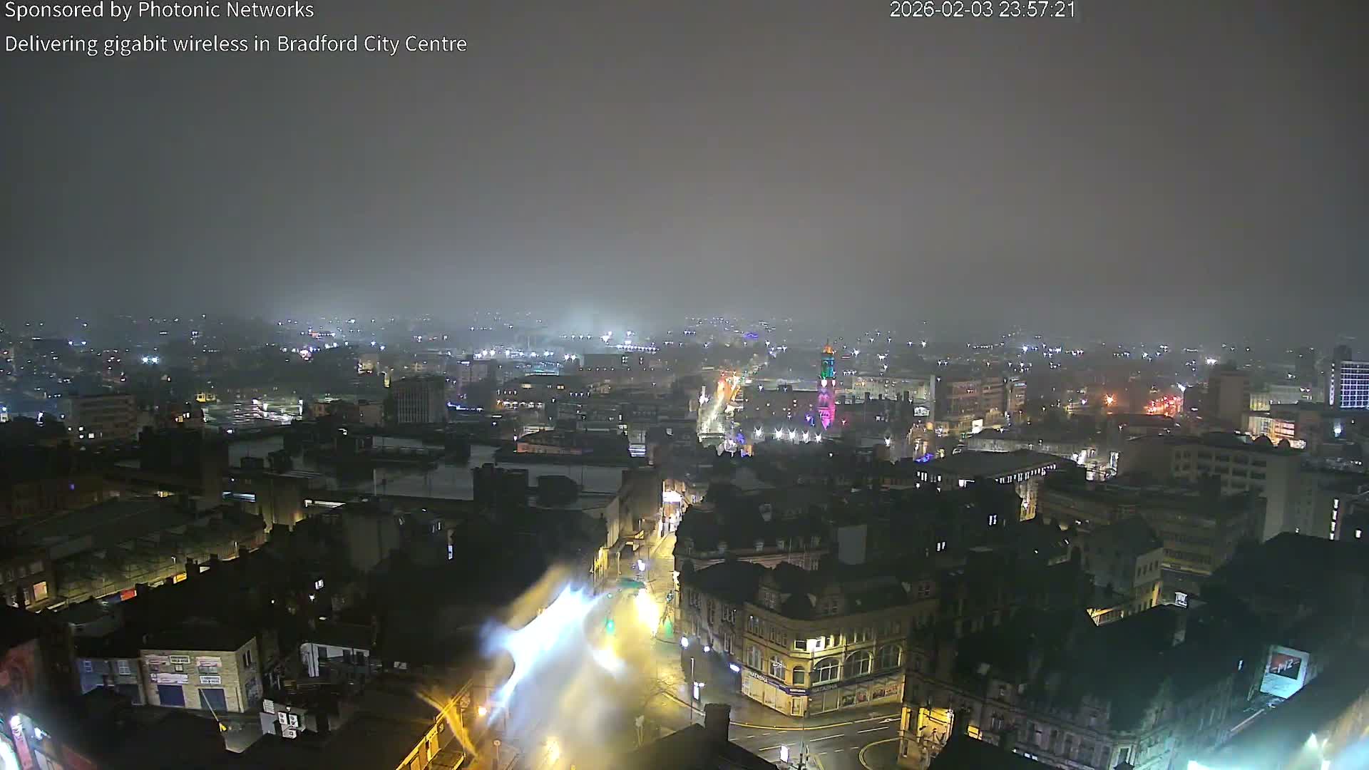 Bradford City Skyline Live Cam - Bradford, West Yorkshire, Yorkshire and the Humber, England, United Kingdom