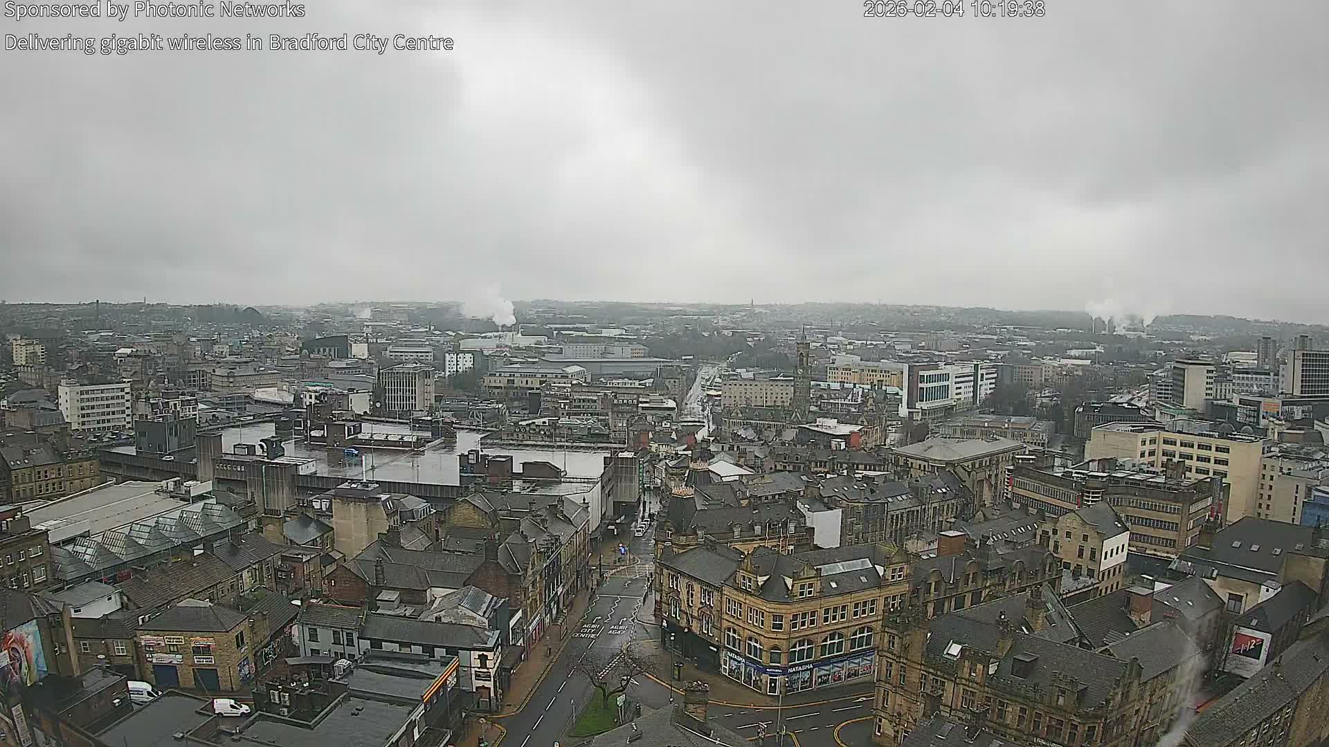 Bradford City Skyline Live Cam - Bradford, West Yorkshire, Yorkshire and the Humber, England, United Kingdom