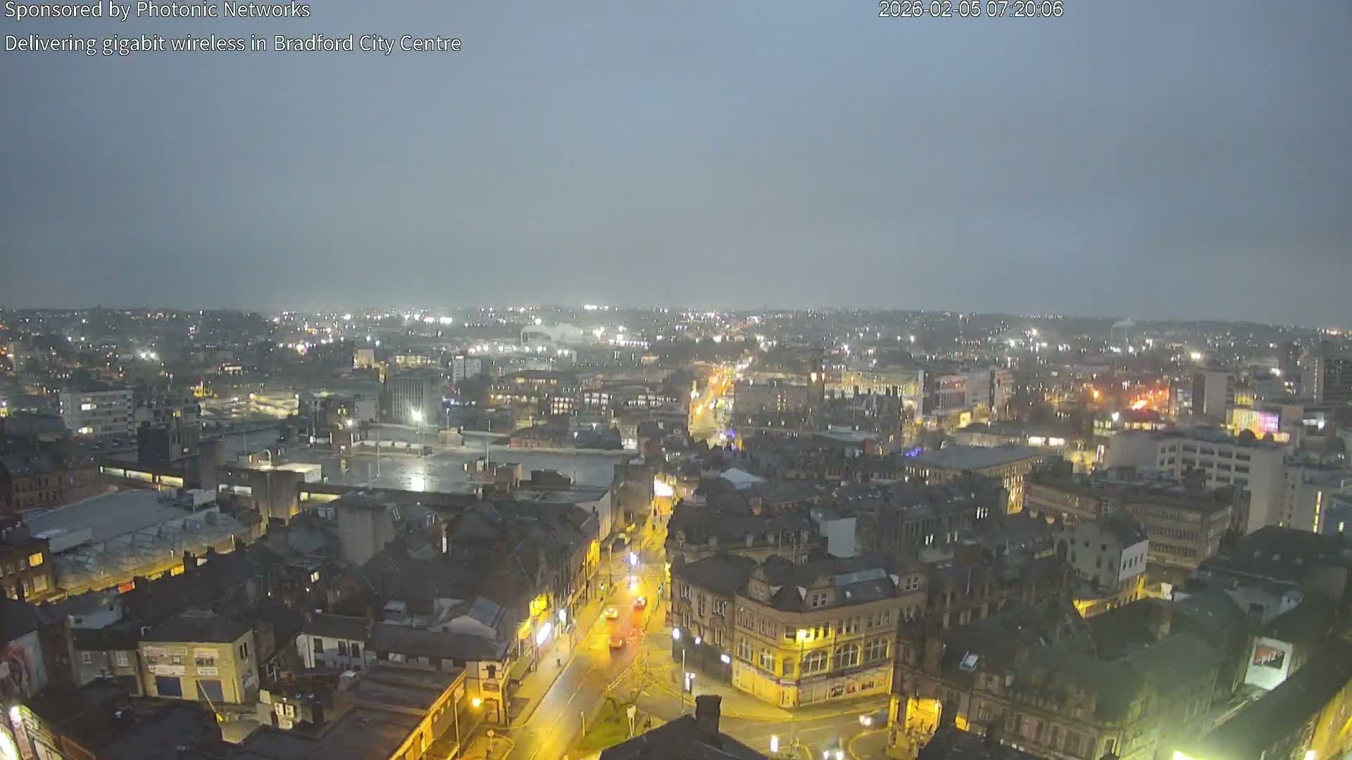Bradford City Skyline Live Cam - Bradford, West Yorkshire, Yorkshire and the Humber, England, United Kingdom