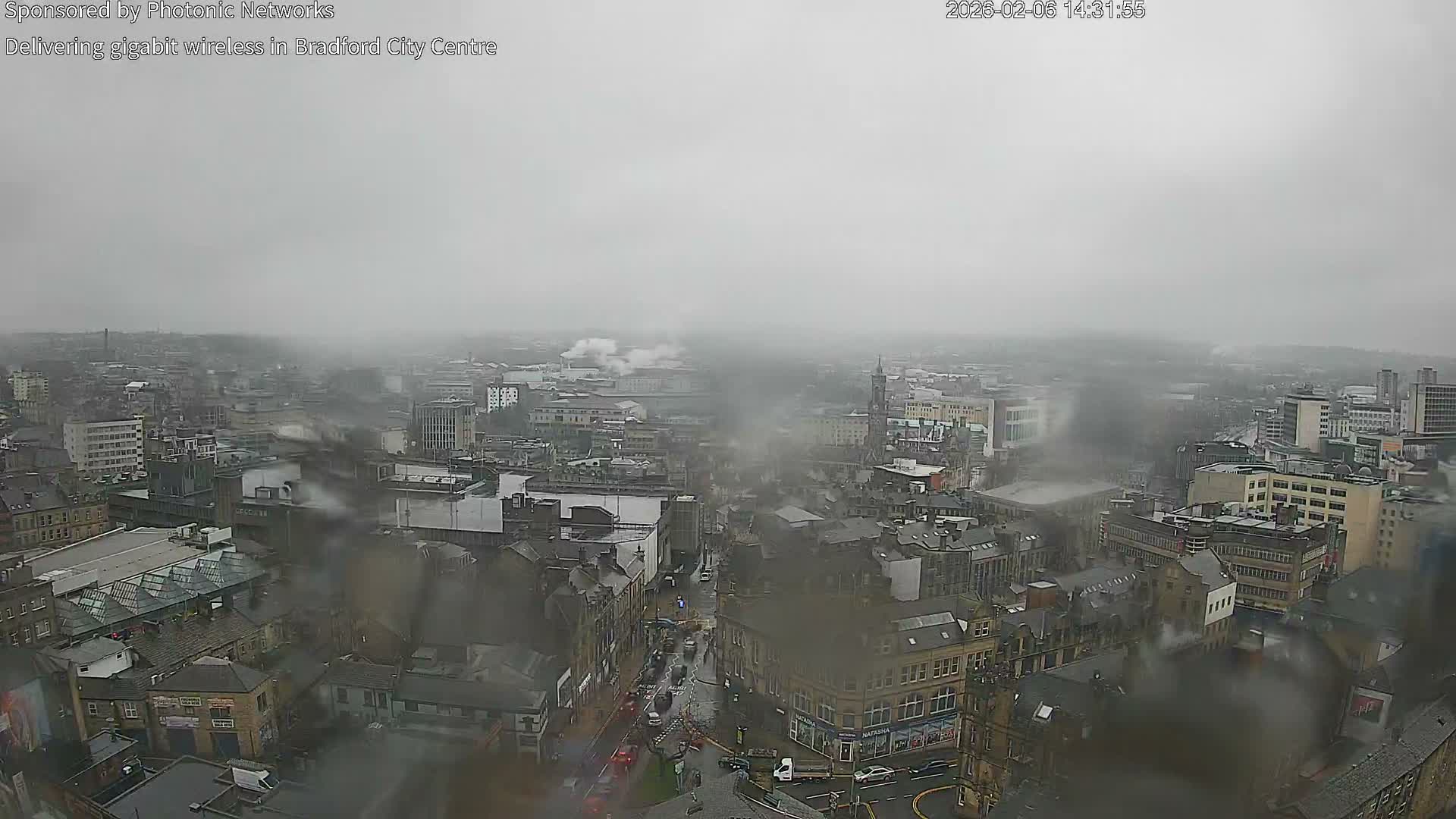 Bradford City Skyline Live Cam - Bradford, West Yorkshire, Yorkshire and the Humber, England, United Kingdom