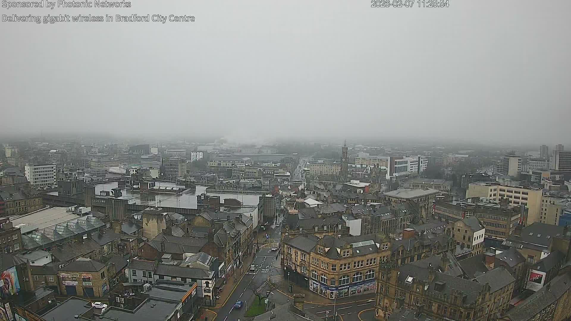 Bradford City Skyline Live Cam - Bradford, West Yorkshire, Yorkshire and the Humber, England, United Kingdom