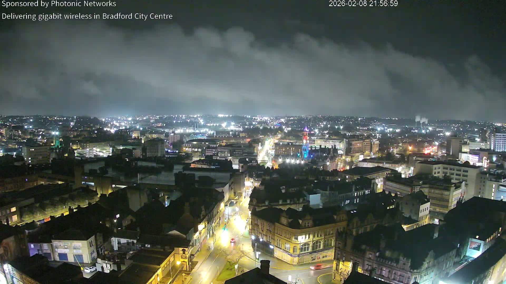 Bradford City Skyline Live Cam - Bradford, West Yorkshire, Yorkshire and the Humber, England, United Kingdom