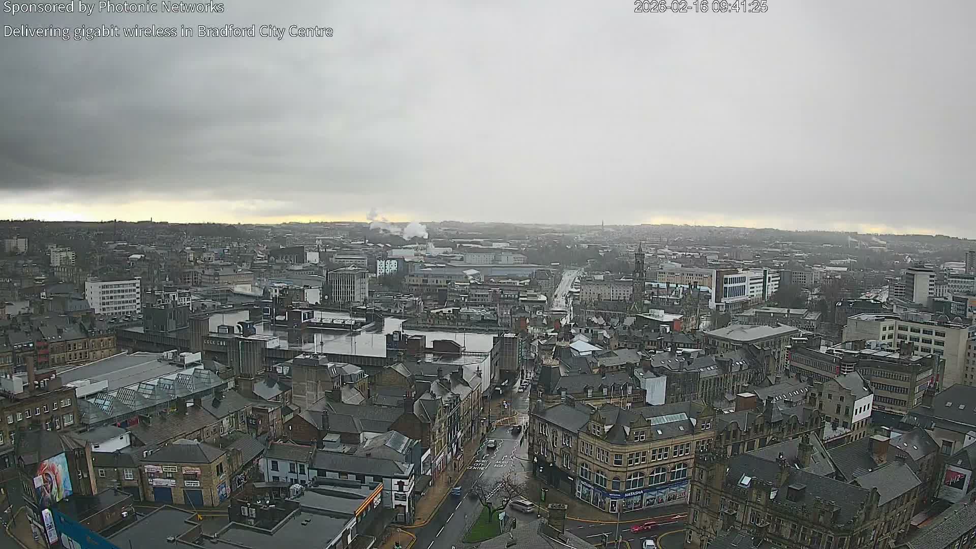 Bradford City Skyline Live Cam - Bradford, West Yorkshire, Yorkshire and the Humber, England, United Kingdom