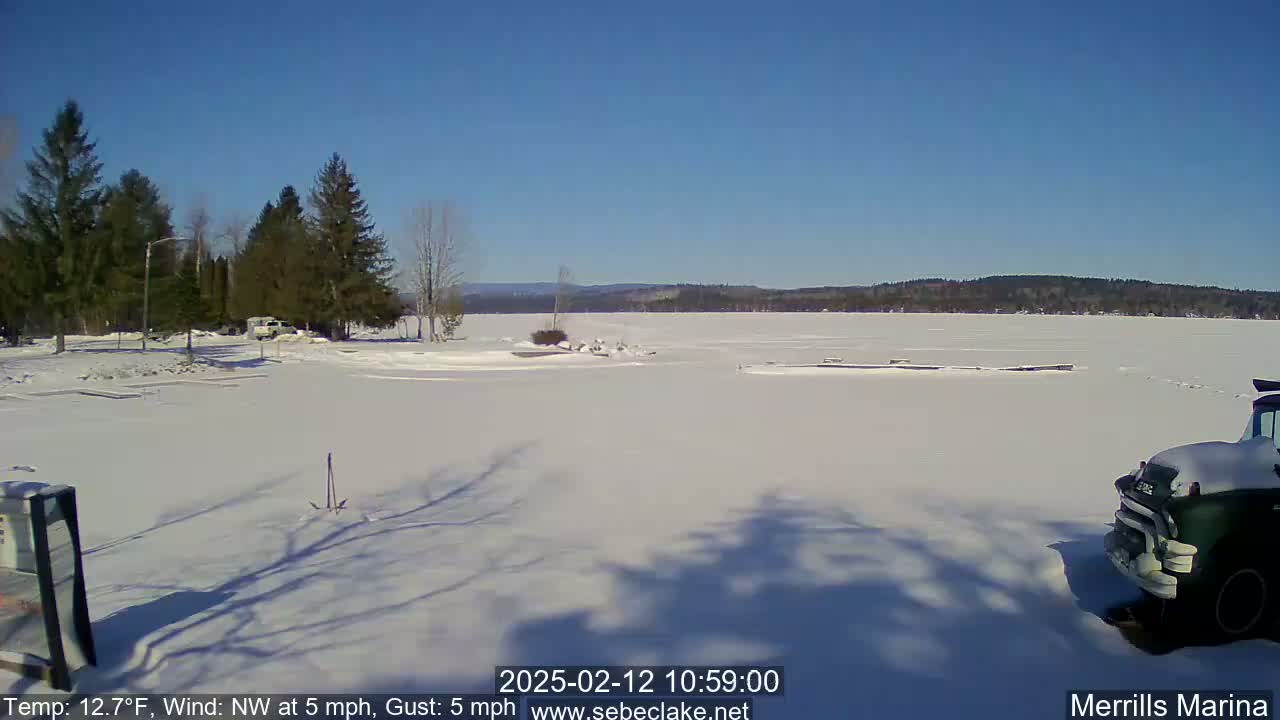Sebec Lake Live Cam from Merrill's Marina - Dover&Foxcroft , Maine , USA