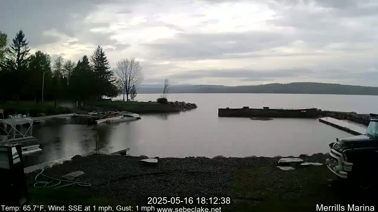 Sebec Lake Live Cam from Merrill's Marina - Dover&Foxcroft , Maine , USA