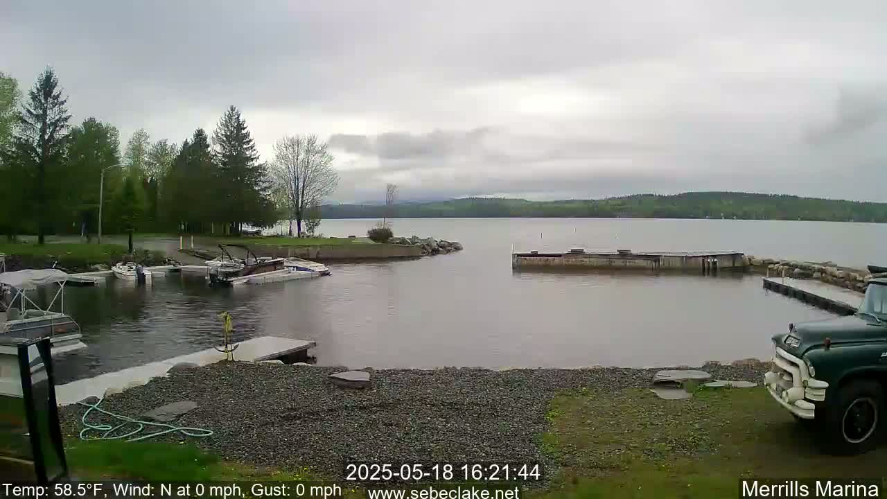 Sebec Lake Live Cam from Merrill's Marina - Dover&Foxcroft , Maine , USA