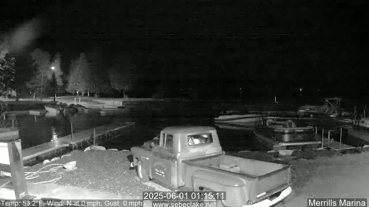 Sebec Lake Live Cam from Merrill's Marina - Dover&Foxcroft , Maine , USA