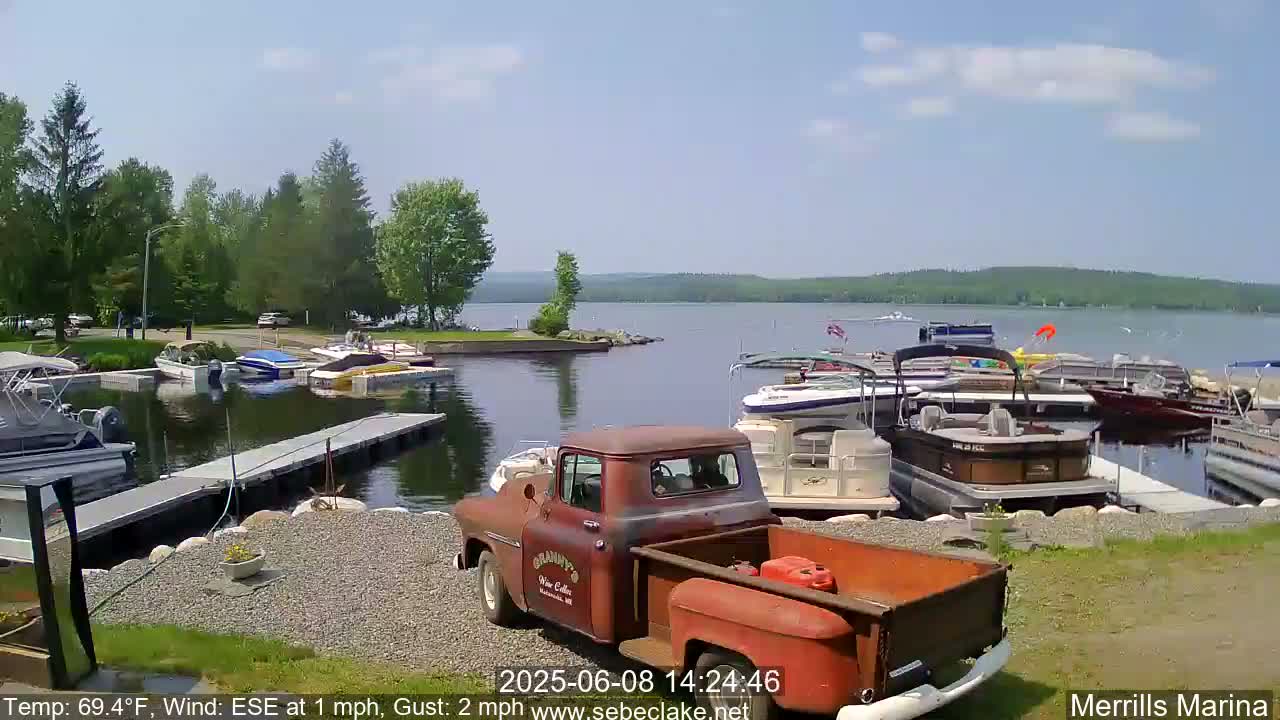 Sebec Lake Live Cam from Merrill's Marina - Dover&Foxcroft , Maine , USA