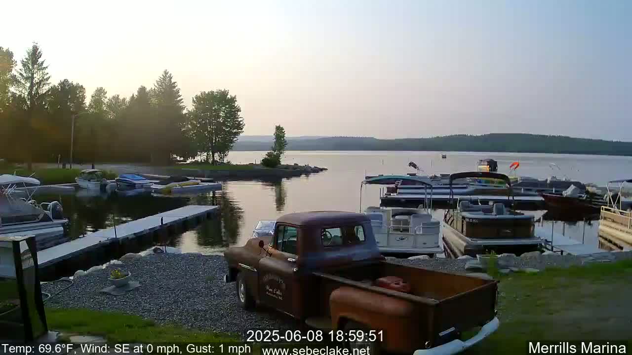 Sebec Lake Live Cam from Merrill's Marina - Dover&Foxcroft , Maine , USA
