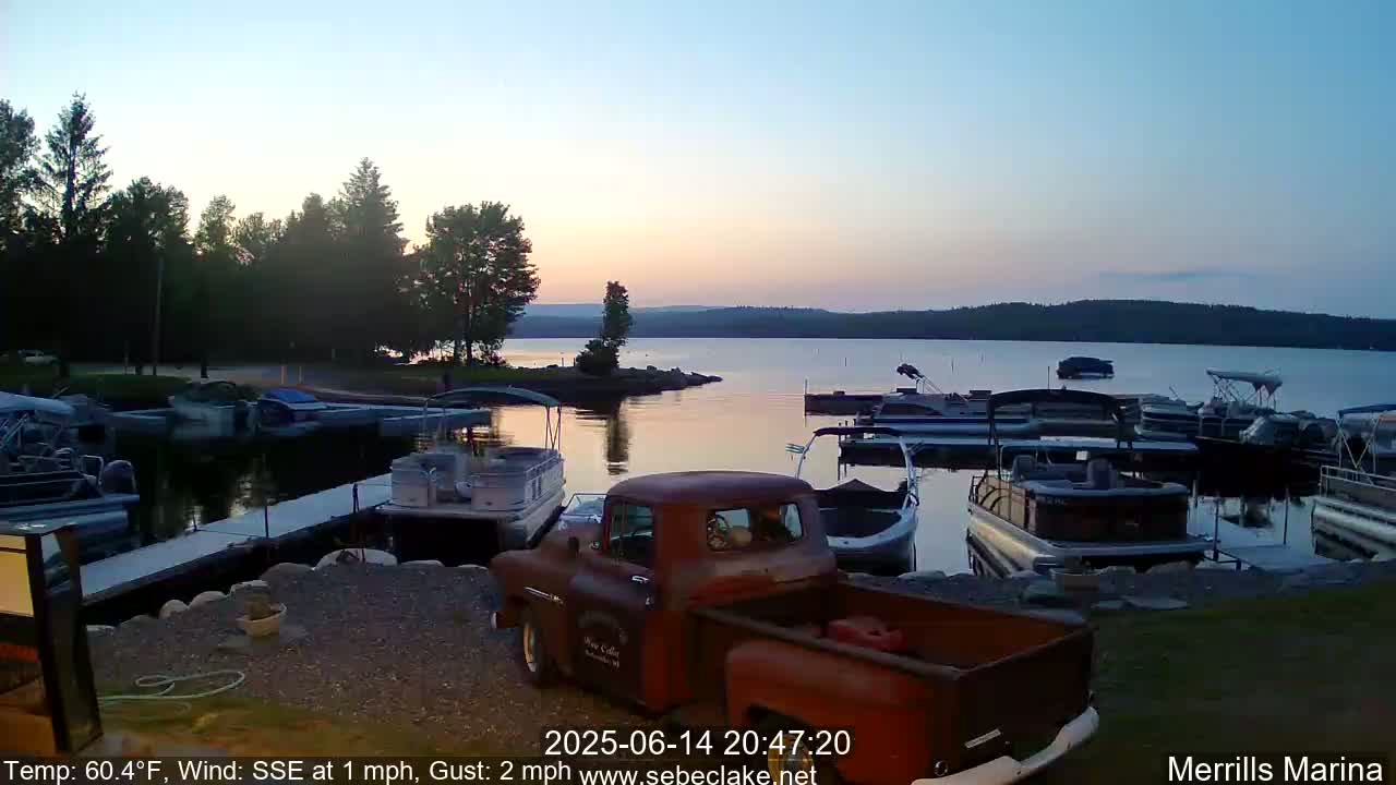 Sebec Lake Live Cam from Merrill's Marina - Dover&Foxcroft , Maine , USA