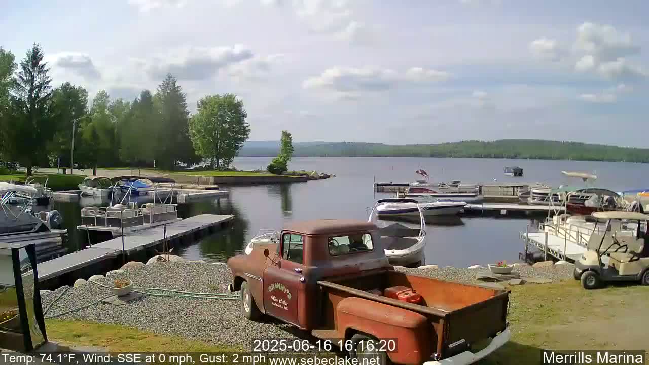 Sebec Lake Live Cam from Merrill's Marina - Dover&Foxcroft , Maine , USA