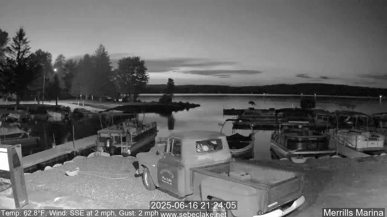 Sebec Lake Live Cam from Merrill's Marina - Dover&Foxcroft , Maine , USA