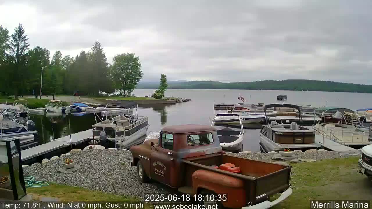 Sebec Lake Live Cam from Merrill's Marina - Dover&Foxcroft , Maine , USA