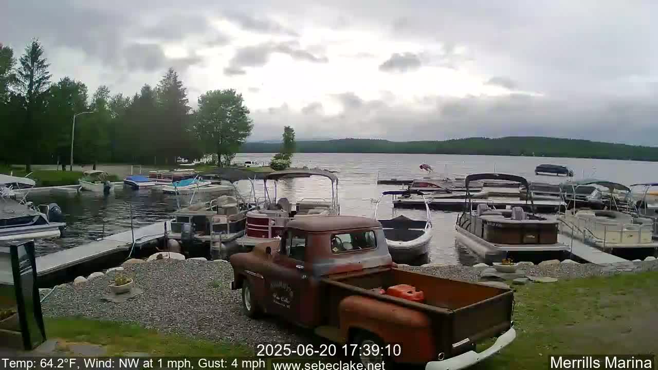 Sebec Lake Live Cam from Merrill's Marina - Dover&Foxcroft , Maine , USA