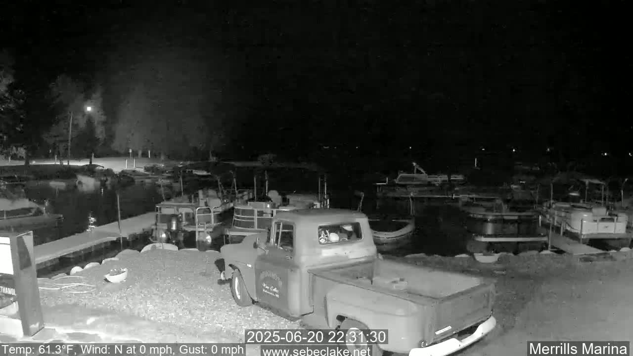 Sebec Lake Live Cam from Merrill's Marina - Dover&Foxcroft , Maine , USA