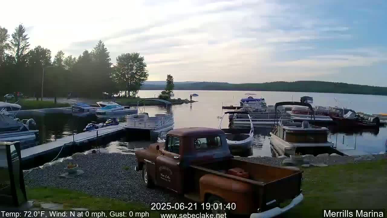 Sebec Lake Live Cam from Merrill's Marina - Dover&Foxcroft , Maine , USA