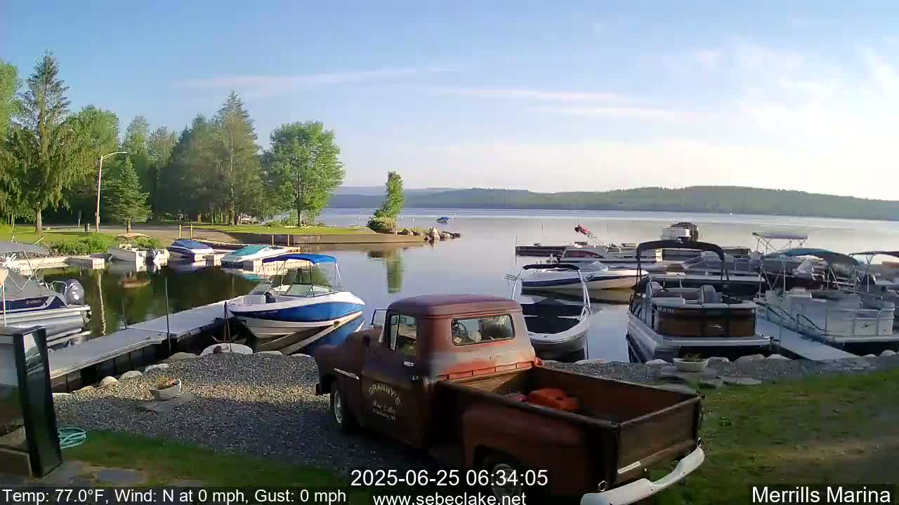 Sebec Lake Live Cam from Merrill's Marina - Dover&Foxcroft , Maine , USA