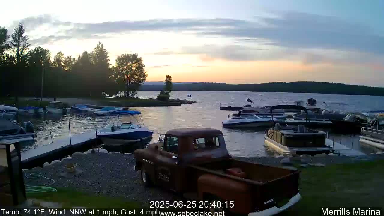 Sebec Lake Live Cam from Merrill's Marina - Dover&Foxcroft , Maine , USA