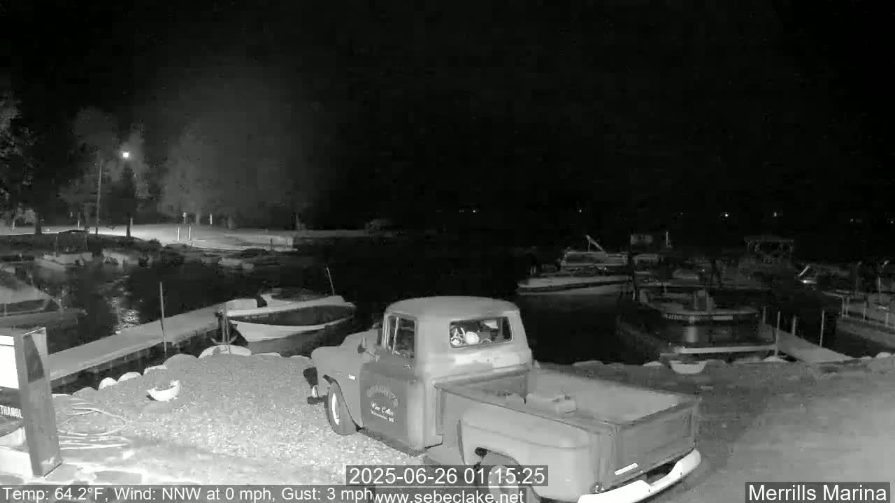 Sebec Lake Live Cam from Merrill's Marina - Dover&Foxcroft , Maine , USA