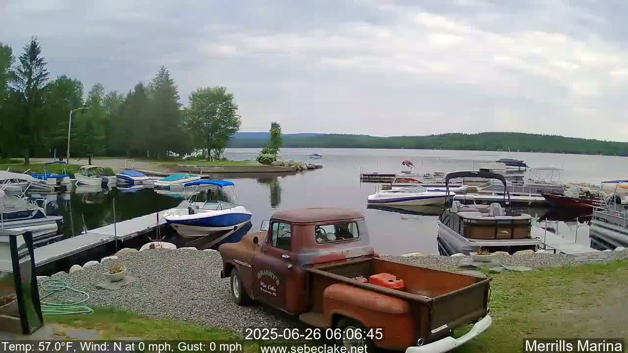 Sebec Lake Live Cam from Merrill's Marina - Dover&Foxcroft , Maine , USA