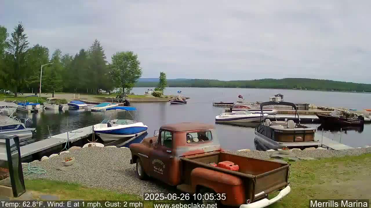 Sebec Lake Live Cam from Merrill's Marina - Dover&Foxcroft , Maine , USA
