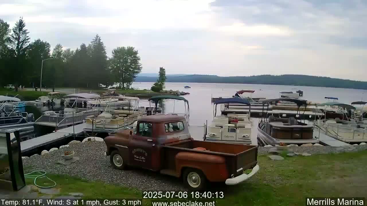 Sebec Lake Live Cam from Merrill's Marina - Dover&Foxcroft , Maine , USA