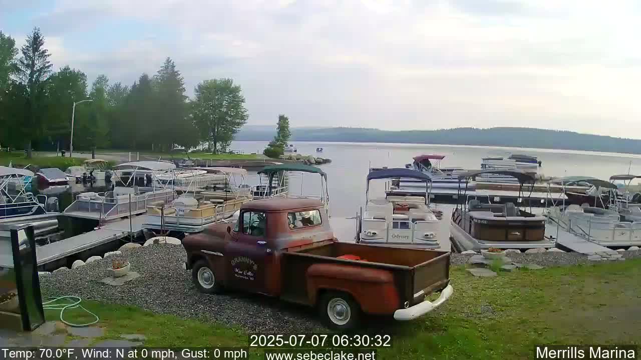 Sebec Lake Live Cam from Merrill's Marina - Dover&Foxcroft , Maine , USA