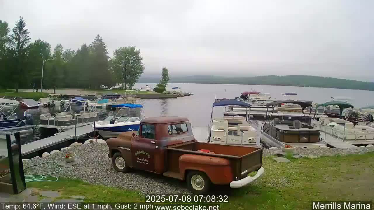 Sebec Lake Live Cam from Merrill's Marina - Dover&Foxcroft , Maine , USA